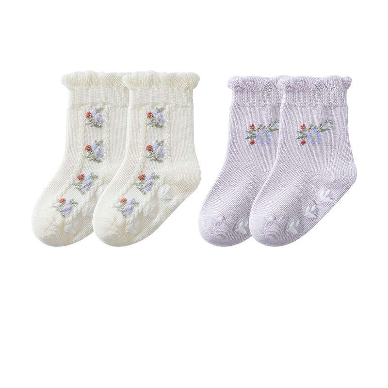 嫚熙婴儿袜子新生儿宝宝不勒腿无骨小月龄婴幼儿男女童防滑地板袜