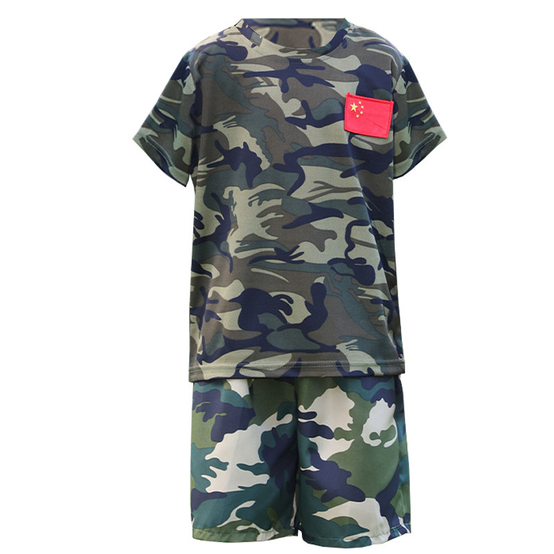 儿童迷彩服套装夏季中小学生短袖夏令营服男女童迷彩服军训演出服