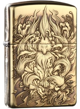 zippo九尾狐黄铜纯铜正品