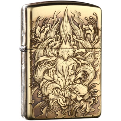 zippo九尾狐黄铜纯铜正品