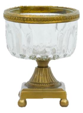 印度进口手工复古玻璃黄铜高杯状烛台杯摆件浪漫拍摄小道具小果杯