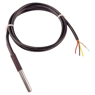 优质三芯屏蔽DS18b20温度传感器防水型水温探头金属不锈钢封装1米