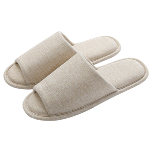 日式棉麻布拖鞋室内家居软底旅行四季拖鞋男春秋家用布底静音无声