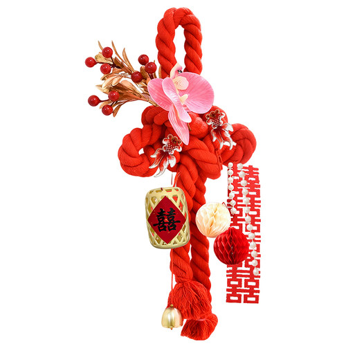 婚房布置万字结卧室新房门把手男女方结婚礼喜字装饰小挂件高级感