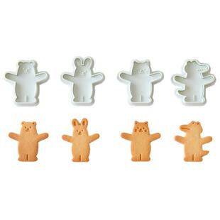 FL日本cotta圣诞新年饼干模具迷你动物儿童曲奇烘焙抱抱卡通可爱