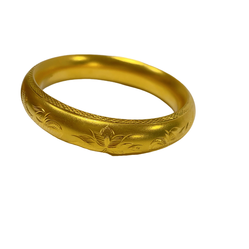 金包银手镯女新款古法亮面车花精致小众轻奢闭口镯子时尚百搭定制