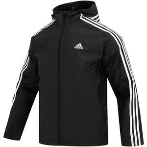 Adidas阿迪达斯旗舰运动男装2024春夏新款薄款皮肤衣跑步连帽外套