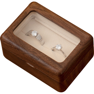 梵瀚 黑胡桃木结婚对戒盒定制求婚仪式钻戒盒婚礼交换木质戒指盒