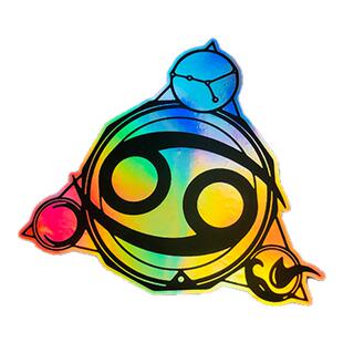 TLP镭射车贴 巨蟹座黄道十二宫第四宫Cancer月亮星座电镀效果贴纸