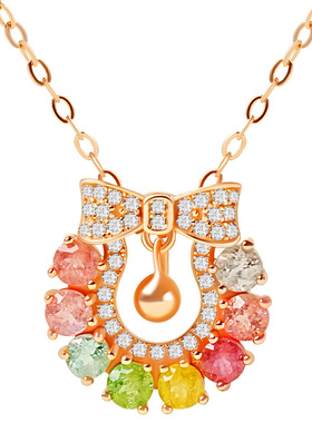 宫里上新天然彩色碧玺项链