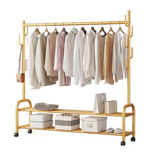 晾衣架落地卧室可移动家用凉衣架阳台挂衣服架子室内简易杆衣帽架