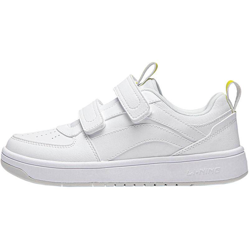 李宁儿童小白鞋2025新款秋冬款白色低帮板鞋男童鞋女中大童运动鞋