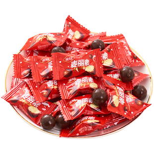 金冠麦丽素巧克力豆麦芽脆心球夹心休闲小零食儿童糖果结婚喜糖