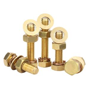 国标铜全黄铜螺丝平垫螺母套装外六角螺栓组合4M5M6M8M10M12M16