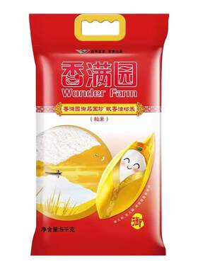 香满园御品国珍软香油粘米5kg/袋 南方大米籼米 油粘米10斤装批发