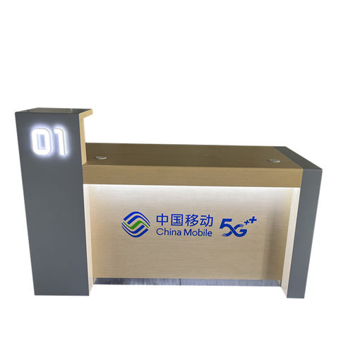 新款移动业务受理台电信联通5G台席手机店木纹收银台维修接待台