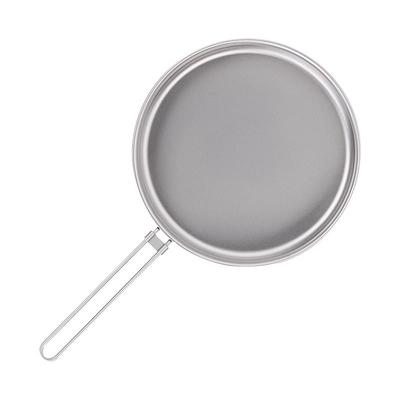 KEITH铠斯纯钛平底锅无涂层户外露营牛排煎锅煎蛋燃气灶专用钛锅