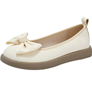 大东单鞋女2026春季新款浅口蝴蝶结厚底女鞋甜美平跟舒适鞋子1241