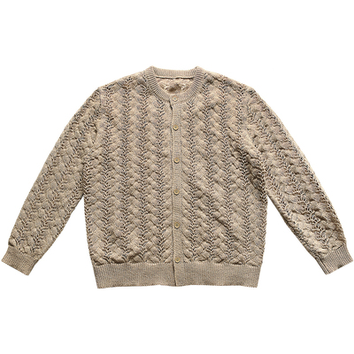 日系复古高级感镂空针织开衫男款