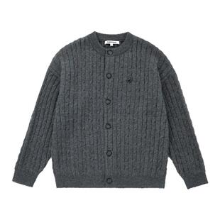 CLIMAX VISION软糯北极绒圆领绞花复古针织开衫毛衣外套情侣装