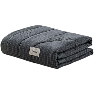 日系全棉色织夏凉被四件套可机洗夏被薄款空调被纯棉春秋款薄被子