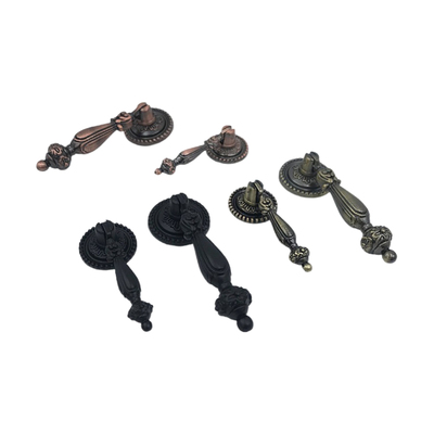 单孔锌合金柜门新中式把手吊坠