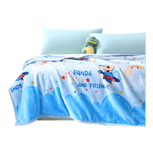 富安娜冬季加厚保暖学生沙发毯子毛毯双人床法兰绒毯床单绒毯盖毯