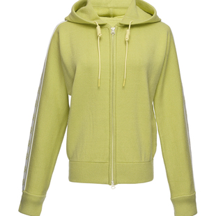 OBEG欧碧倩冬季女双拉链连帽设计感针织开衫外套10444087