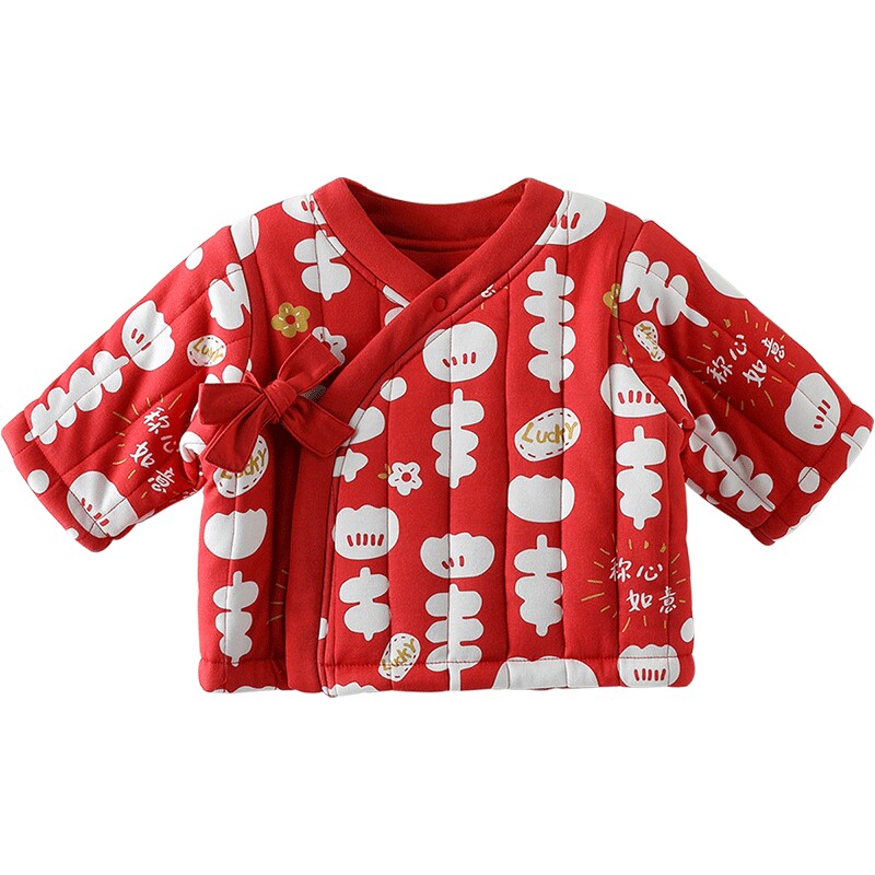 宝宝棉服秋冬保暖棉袄夹棉婴儿外套中国风红色新年服加厚儿童棉衣