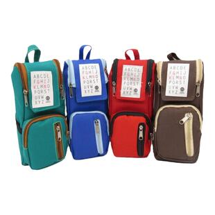 创意书包造型笔袋 多功能大容量学生文具袋男女 帆布铅笔盒收纳袋