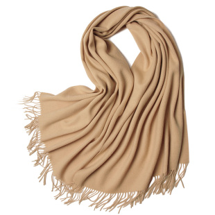 鄂尔多斯市大红围巾秋冬男女加厚100%羊绒纯色定制刺绣LOGO本命年