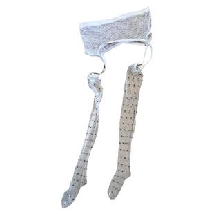 极光油亮吊带袜红色油光过膝长筒袜女性感超薄黑丝袜波点大腿袜夏