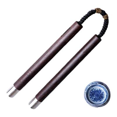 summitdragon黑鸡翅木双节棍不锈钢套保护文韵与实用结合两节棍