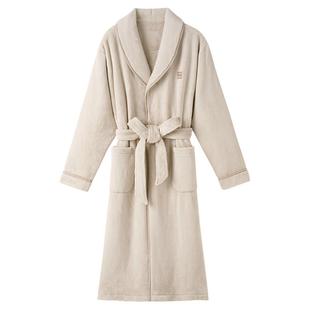 睡袍男士冬季珊瑚绒加厚加绒睡衣男款秋冬款法兰绒浴袍大码家居服