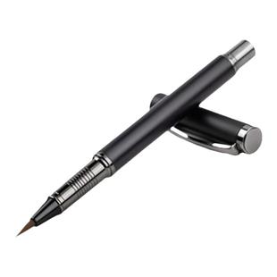 得力钢笔式毛笔秀丽笔小楷软头笔书法专用自带墨水墨囊多功能可加墨小号初学者练字笔便携毛笔成人楷书法用笔