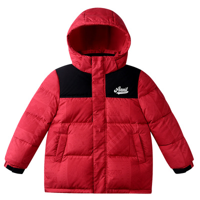 安奈儿童装男童女童中长款羽绒服2026春新年款宽松保暖防风防水