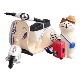 遇见丨去出发吧~可爱摩托车旅行猫桌面小摆件立牌礼品礼物送闺蜜