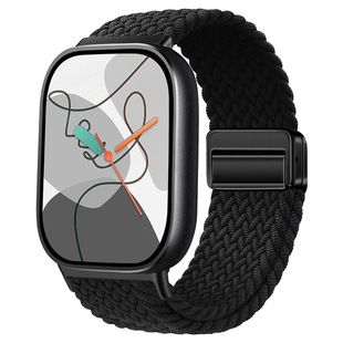 适用小米9pro手表表带手环8pro腕带运动红米watch4/5/6智能男透气夏天高级感女新款磁吸尼龙编织通用配件回环