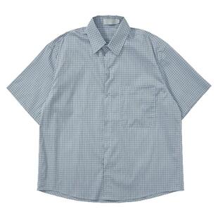 Sleepzoo 25SS 日系小众基础款百搭小格纹短袖衬衫女复古简约衬衣