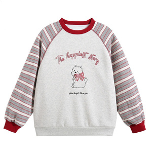 女童薄款卫衣春秋装2026新款洋气春装儿童插肩袖上衣女大童打底衫