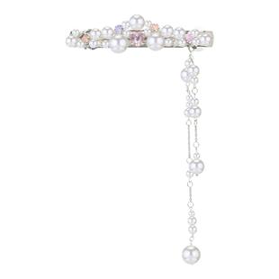 原创两戴法！绫·彩色珍珠长款流苏婚礼造型发夹女轻奢高级感边夹