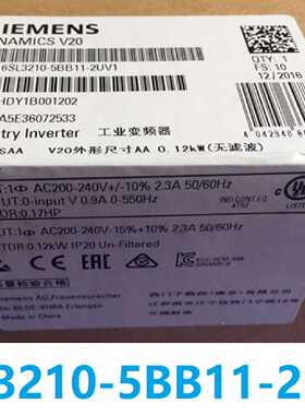 议价6SL3210-5BB11-2UV1 V20变频器0,12KW无滤波器6SL321O-5BB11-