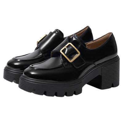 莎莎苏春夏季厚底伯德小姐乐福鞋