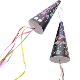 生日礼炮手持礼花冰淇淋彩带手抛拉炮儿童氛围感布置派对拍照道具