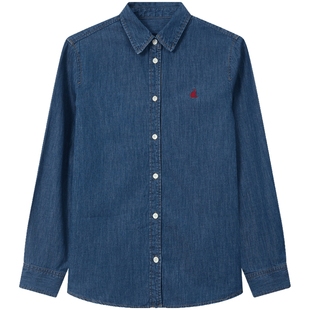 【新品】BEANPOLE滨波2026年春季女士纯棉优雅风知识分子牛仔衬衫