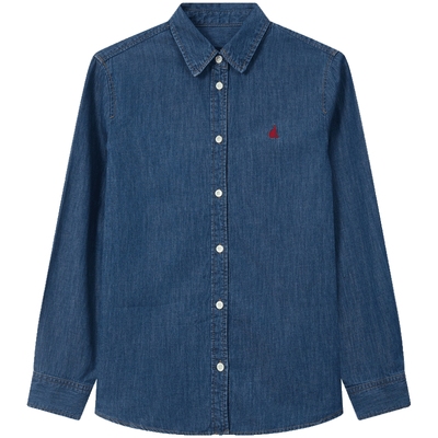 滨波女士时尚知识分子牛仔衬衫