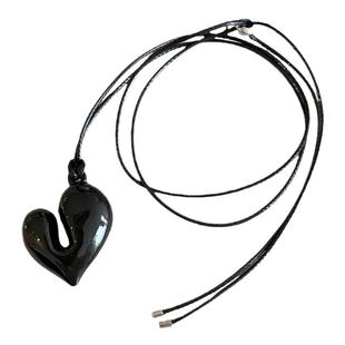 韩国fever博主同款爱心吊坠项链长款毛衣链女配饰锁骨链颈链首饰