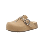 HR赫莲娜铆钉勃肯鞋2026春季新款女鞋子厚底设计感复古风铆钉拖鞋