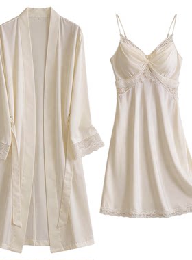 吊带睡裙两件套夏季家居服