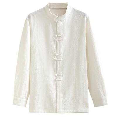 朴笙记国风男士纯棉立领长袖衬衫